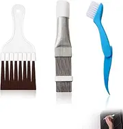 Pack of 3 Lamellar Comb Dryer Cleaning Brush, Heat Exchanger Cleaning Set, Condenser Comb Dryer, Air Conditioning Cleaner Accessories, Slat Cleaning Brush Set for Refrigerators, Slat Cleaner