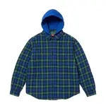 SUPREME 2023 WEEK15 TARTAN FLANNEL HOODED SHIRT 藍色全新M號