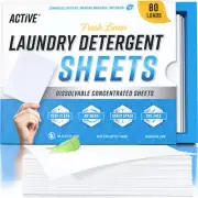 Laundry Detergent Sheets Eco Washing Strips - 80 Loads, Liquidless Fresh Scen...