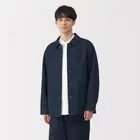 MUJI Mens Organic Cotton Kapok Denim Coverall Jacket Dark Navy FedEx