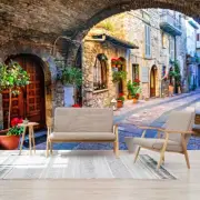 3D Italy Towns Old Street Self-adhesive Living Room Wallpaper Wall Murals Decor
