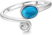 [Kakonia] 925 Sterling Silver Toe Rings for Women Adjustable Wrap Open Cuff Ring Hypoallergenic Turquoise Celtic Knot Vintage Band Rings for Men Ladies Girls