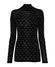 Paco Rabanne Embellished Sim Fit Top FR36 Black