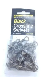 Hi-Tech Tackle Black Crossline Barrel Swivels size 4/0 12 Count Packs USA SELLER