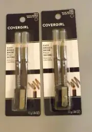 2 COVERGIRL #505 Rich Brown Easy Breezy BROW FILL + DEFINE PENCILS .06 OZ NEW