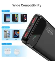 Universal 10000mAh Power Bank 3 USB Port for Samsung S24 S23 S22 GoPro Tablet