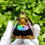 Lotus Tiger Eye Healing Crystals Pyramid for Positive Energy Orgone Pyramid Gift