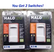 2 HALO LED Slide Dimmer Swithes. Universal, Single Pole or Three-Way switches