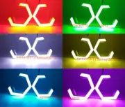 4pcs 70mm 2 3/4" Hex LED halo Multicolor RGB angel eyes bluetooth Flash lamp DRL