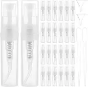 MUXHEL Set of 80 Mini Perfume Atomisers, 2 ml Mini Spray Bottle, Perfume Refillable, Atomiser Refillable, 6 Pieces 1 ml Transfer Pipettes, 2 Pieces Funnel, 2 Pieces Plastic Pump