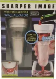 NEW Sharper Image Electronic Spinning Wine Aerator LED Glows