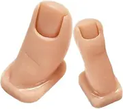 WOFASHPURET 2pcs Silicone Nail Practice Fingers Realistic Flexible Mannequin for Acrylic Nail Art Training for Skill Improvement