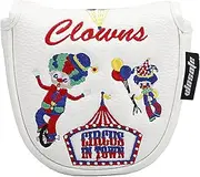 Putter Cover Mallet - Magnetic Water Proof PU Golf Headcovers with Clown Pattern,Sports Fan Equipment for Kids, Family, Friends, Home