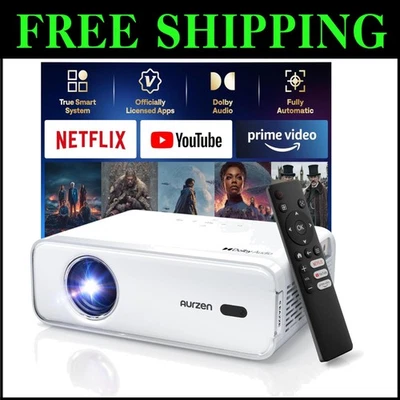 Stylish EAZZE D1 Mini Projector with Auto Focus, Dolby Audio & 1080P Resolution