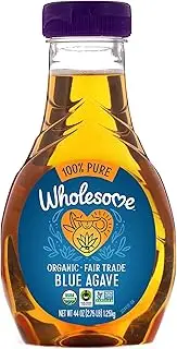 Wholesome Sweeteners 44-Ounce Organic Blue Agave Nectar, Fair Trade, 100% Pure, Non GMO, Gluten Free & Vegan, 1 Pack