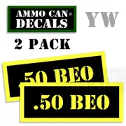50 BEO Ammo Can Labels BEOWULF Ammunition Can Stickers Ammo Decals 2 pack 3" YW