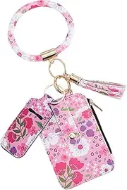 [Generic] Floral Card Holder Wallet - Credit Card Holder Slim Wallet,Credit Card Holder Slim Wallet, Cute Small Card Wallet, Stylish Multipurpose Key Pouch for Coin, Keys, Cards