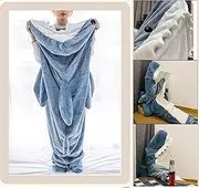 Cute Shark Blanket Hoodie Super Soft Cozy Wearable Shark Blanket with Sleeves Shark Sleeping Bag Fit for Boys Girls Cosplay Shark,XL