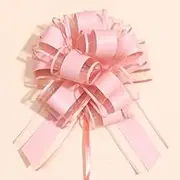 6 Pieces Pull Bows Wrapping Pull Bows for Gift Wrapping, Christmas, Party Birthday Gift Wedding Ribbon Bows for Wrapping Boxes or Flower Decorations, Valentine's Day Gift Decorations (Light Pink)