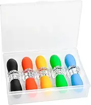 OFCOX Corn on the Cob Holders Set - 5 Pairs Corn Holders with Soft Silicone Handles & Stainless Steel Pins, Vibrant Color Corn Cob Skewers, Easy-Grip Corn Sticks for Mess-Free Eating with Storage Box.