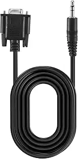 IsMwav DB9 9 Pin VGA Female Cable,DB 9 Female to TRS 3.5mm (1/8in) TRS Stereo Male Serial Data Cable-6 Feet
