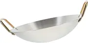 ABOOFAN Double Handle Stainless Steel Stockpot Nonstick Small Wok for Outdoor Cooking Sturdy and Easy to Cle