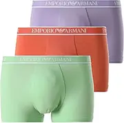 [Emporio Armani] Pack of 3 Trunks VIO/Gre/Long, Cotton, L, Multicoloured, L, Multicoloured, Large