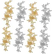 Hohopeti 8Pcs Flower Embroidery Patches Appliques for DIY Craft Decoration Chic Floral Designs for Clothing Easy to Apply with Hot Melt Adhesive for Fashion Projects