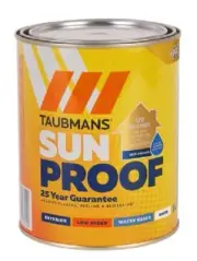 Taubmans SunProof EXTERIOR PAINT Water Based LOW Sheen WHITE 1L or 4L