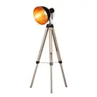 Havana Wooden Retro Large Tripod Adjustable Floor Lamp Light Steel Shade
