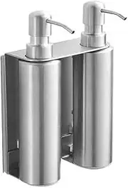 Soap Dispensers Bottle Stainless Steel Wall Mounted Soap Dispenser Bathroom Squeeze Bathroom Lotion Dispenser Hole Free Installation Round Soap Pump Bottle(Silver)