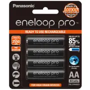 Panasonic AA Eneloop Pro Rechargeable Batteries. BK3HCCE/4BT