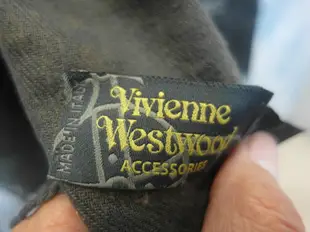 義大利Vivienne Westwood LOGO深灰色圍巾