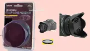 REVERSIBLE FLOWER HOOD+UV FILTER+CAP 62mm FUJI XF 80mm f2.8 MACR,Nikkor 100-300