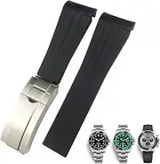 [BCMCBV] 20mm 21mm Rubber Watch Strap for Submariner Rolex Daytona GMT Hamilton Curved end Sport Watchband