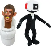 2pcs Skibidi Toilet 11" Plush - Cameraman & Speakerman Collectible