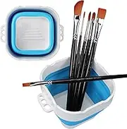 Collapsible Paint Brush Cup - 1.2L Painting Water Bucket Washer and Cleaner for Watercolor Oil