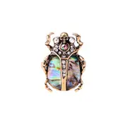 3Pcs Retro Ladybug Women Ring Colorful Rhinestone Finger Ring Bronze Metal Ring