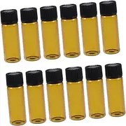 VALICLUD 12Pcs Transparent Small Glass Vials with Screw Caps for Essential Oils Perfumes and Sample Storage Compact and Portable Containers for Travel