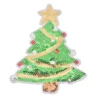 5x Sequins Christmas Trees Patches Iron On For Clothing Bag Appliques Xams Decor