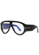 Tom Ford Aviator-style Sunglasses, Sunglasses, Black, Aviator, Designer-engraved Iridescent Lenses, 100% UV Protection ONE SIZE