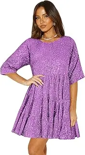 [Moosth] Sequin Dress for Women Summer Casual Dresses Sparkly Cocktail Dress Concert Outfit Costume