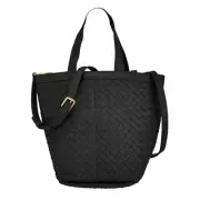 Woven Bucket Bags and Purses For Women Leather BucketHandbags Large Woven Tot...
