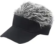 AIMALL Adjustable Duckbill Cap with Grey Hair Wig, Hip Hop Style Cap with Faux Hair, Unisex Novelty Hat for Fashion and Party Wear