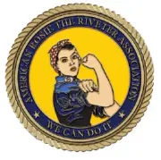 Rosie the Riveter (Color) Medallion for Box Cremation Urn/Flag Case - 2" Diam.