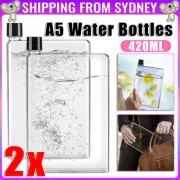 2pcs A5 Paper Kettle Flat Pad Water Bottles Portable Book Drinks Cup Memobottle