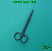 5 Operating Scissors Straight 4.5" sharp-blunt Black Coated Surgical Instruments