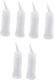 ULTECHNOVO 1set Hair Dry Cleaning Bottle Applicator Bottle Scale Salon Bottle Liquid Bottle Hair Dye Bottle Squeeze Bottle with Nozzle Caps Sample Bottles Shampoo Bottle Anti Bottles 6pcs