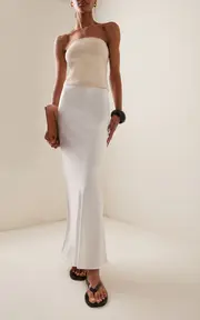[Anemos] Bias-Cut Stretch Twill Maxi Skirt