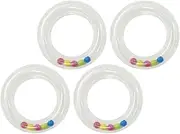 OFFIGAM 4Pcs Lightweight Transparent Rattles Handheld Soothing for Newborns Rattle for Sound Perception and Coordination Development